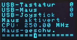 Interface en allemand de l'Atari Eiffel Pico USB